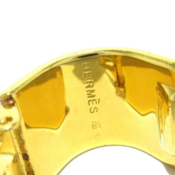 HERMES Gold Navy Hardware C Clip On Earrings bran-214-090325 - Picture 5 of 6